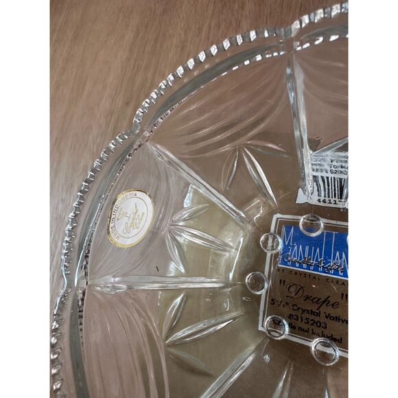 Vintage Manhattan by Crystal Clear “Drape” 5.5" Votive Candle Holder w/ Box - Picture 5 of 6